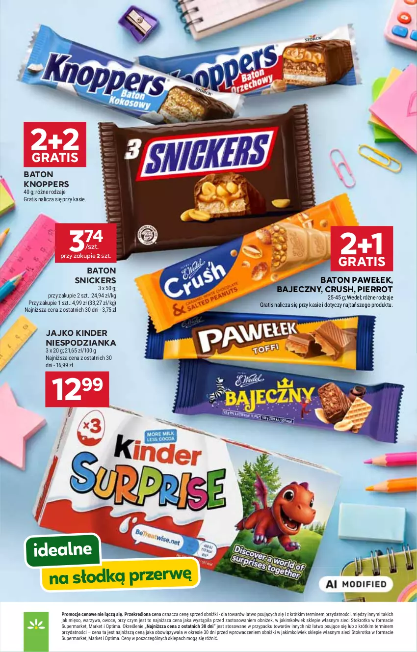 Gazetka promocyjna Stokrotka - Market - ważna 17.09 do 23.09.2026 - strona 22 - produkty: Baton, Gra, Kinder, Knoppers, Snickers