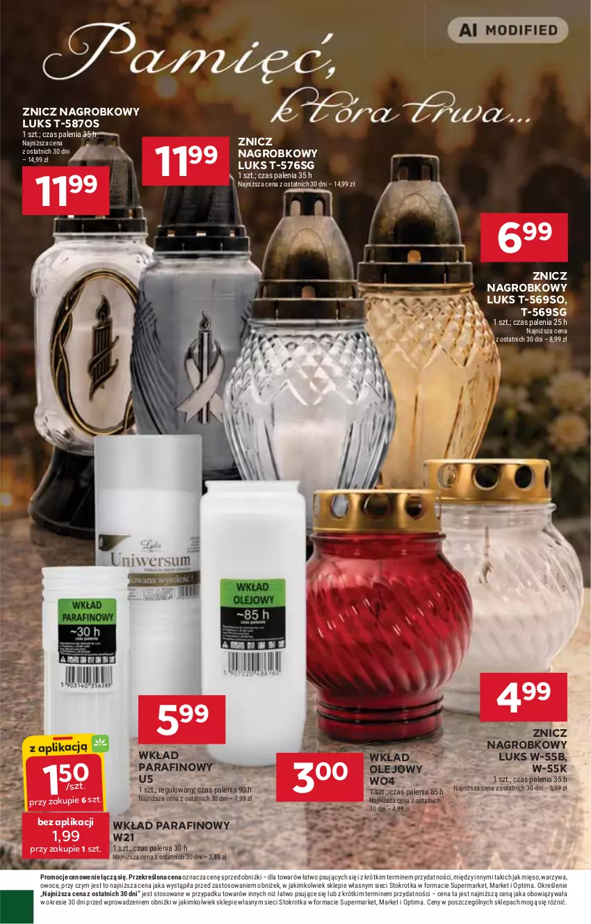 Gazetka promocyjna Stokrotka - Market - ważna 17.09 do 23.09.2026 - strona 28 - produkty: Mięso, Olej, Optima, Owoce, Warzywa, Wkład olejowy, Znicz