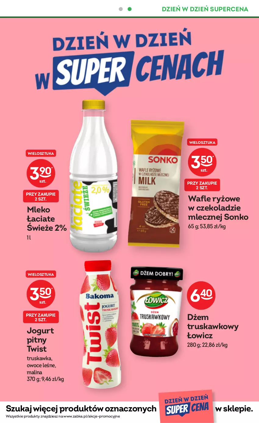 Gazetka promocyjna Żabka - ważna 11.03 do 11.04.2023 - strona 13 - produkty: Dżem, Jogurt, Jogurt pitny, Mleko, Owoce, Ryż, Sonko, Wafle