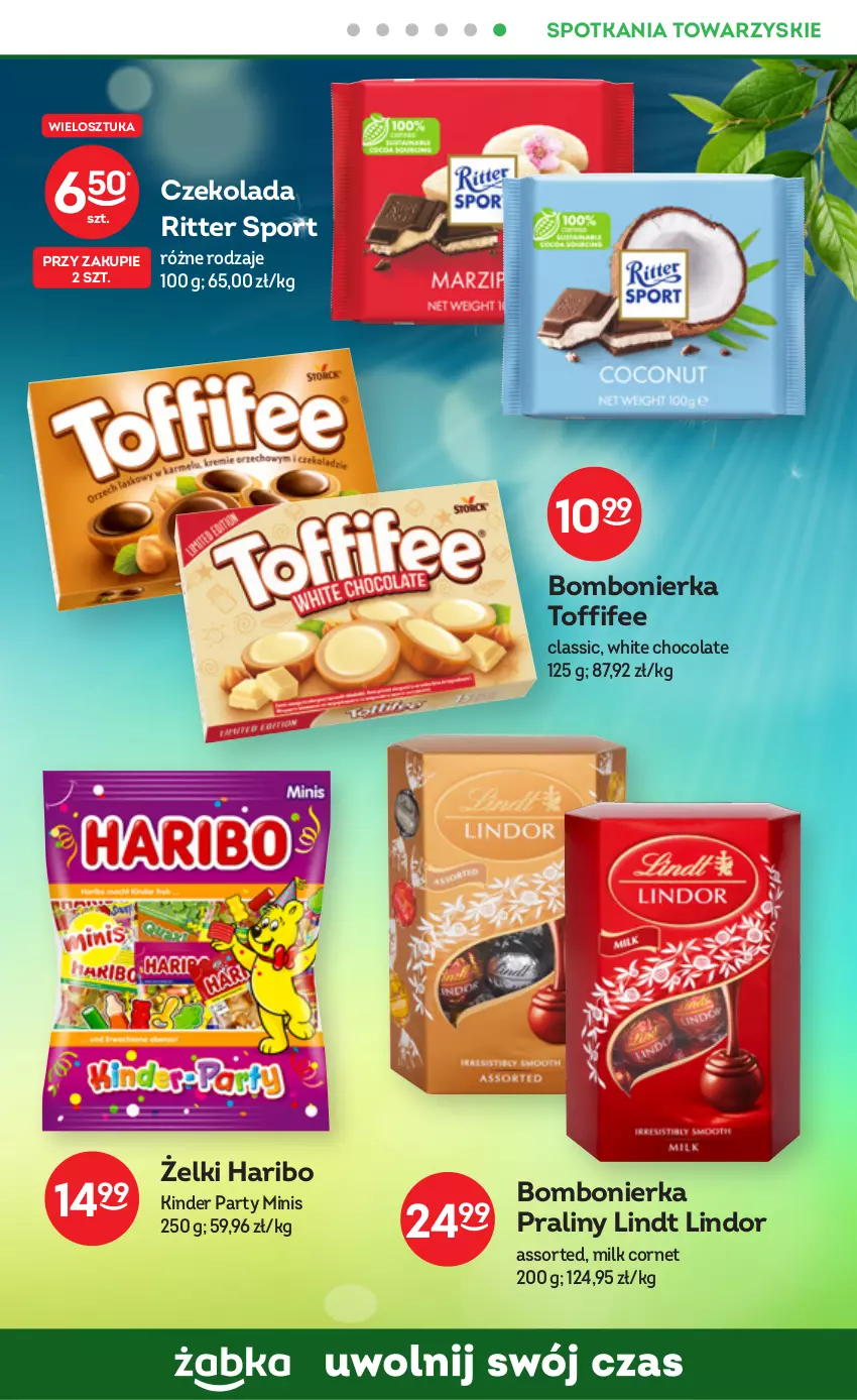 Gazetka promocyjna Żabka - ważna 11.03 do 11.04.2023 - strona 27 - produkty: Czekolada, Haribo, Kinder, Lindor, Lindt, Por, Praliny, Ritter Sport, Sport, Toffifee