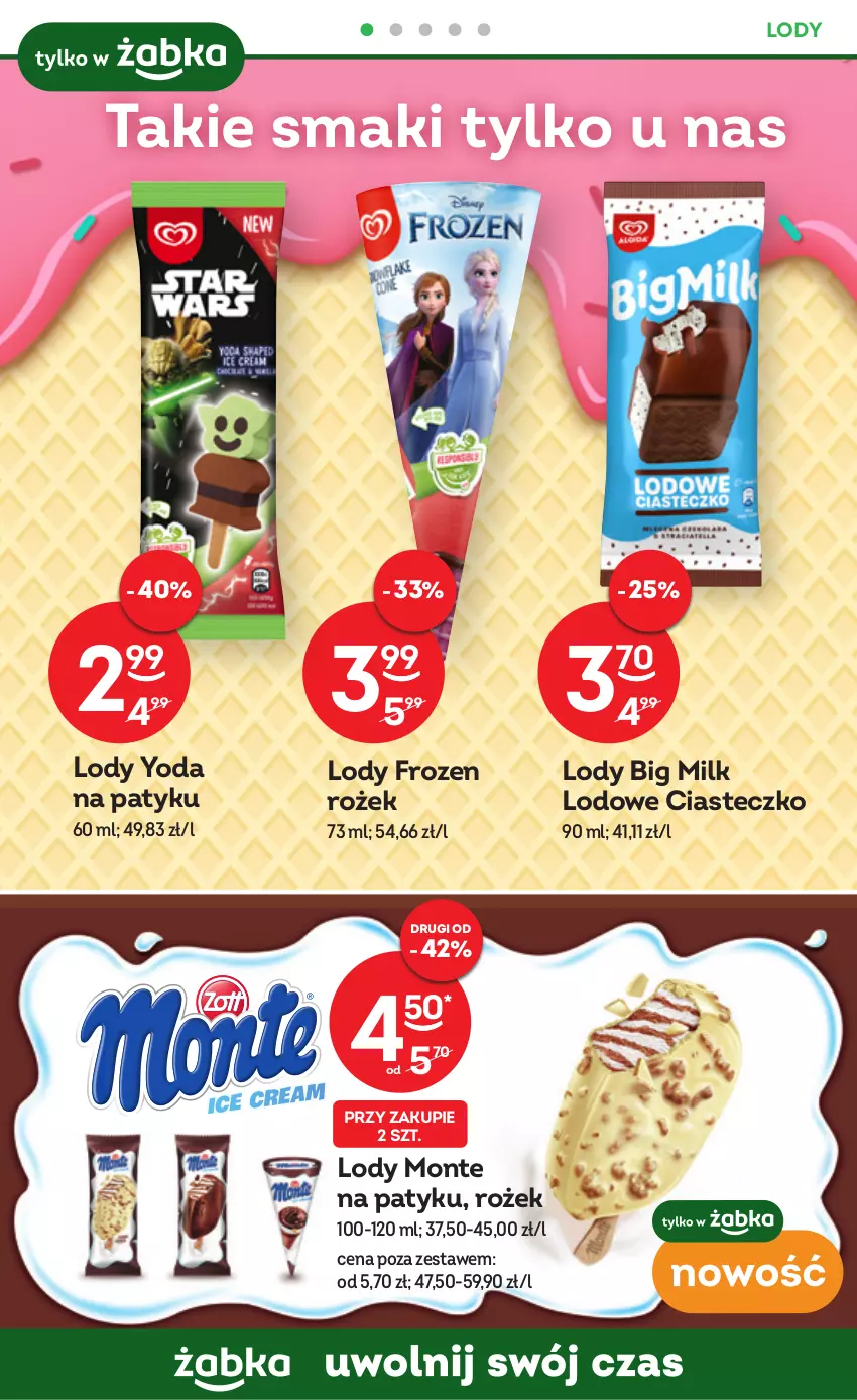 Gazetka promocyjna Żabka - ważna 11.03 do 11.04.2023 - strona 28 - produkty: Big Milk, Frozen, Lody, Monte