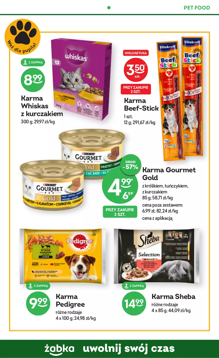 Gazetka promocyjna Żabka - ważna 11.03 do 11.04.2023 - strona 55 - produkty: Gourmet Gold, Królik, Kurczak, Pedigree, Sheba, Tuńczyk, Whiskas