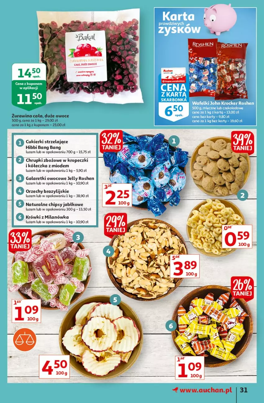 Gazetka promocyjna Auchan - Rysuje się coś wartego zapisania Hipermarkety - ważna 26.08 do 01.09.2021 - strona 31 - produkty: Chipsy, Chrupki, Cukier, Cukierki, Gala, Galaretki, Owoce