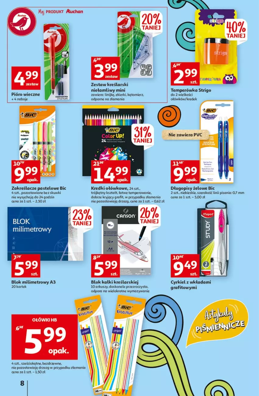 Gazetka promocyjna Auchan - Rysuje się coś wartego zapisania Hipermarkety - ważna 26.08 do 01.09.2021 - strona 8 - produkty: BIC, Długopis, Gra, Metro, Por