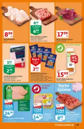 Gazetka promocyjna Auchan - Rysuje się coś wartego zapisania Hipermarkety - Gazetka - ważna od 01.09 do 01.09.2021 - strona 25 - produkty: Kurczak, Mięso wołowe, Mięso mielone, Krakus, Por, Filet z piersi kurczaka, Szynka, Sport, Spaghetti, Morliny, Boczek, Berlinki, Mięso, Fa