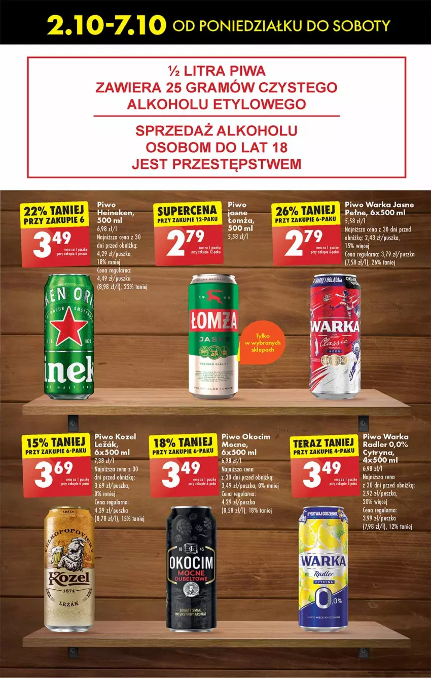 Gazetka promocyjna Biedronka - Od poniedzialku - ważna 02.10 do 07.10.2023 - strona 41 - produkty: BIC, Fa, Gra, Heineken, Koc, Kozel, Okocim, Piwa, Piwo, Radler, Warka