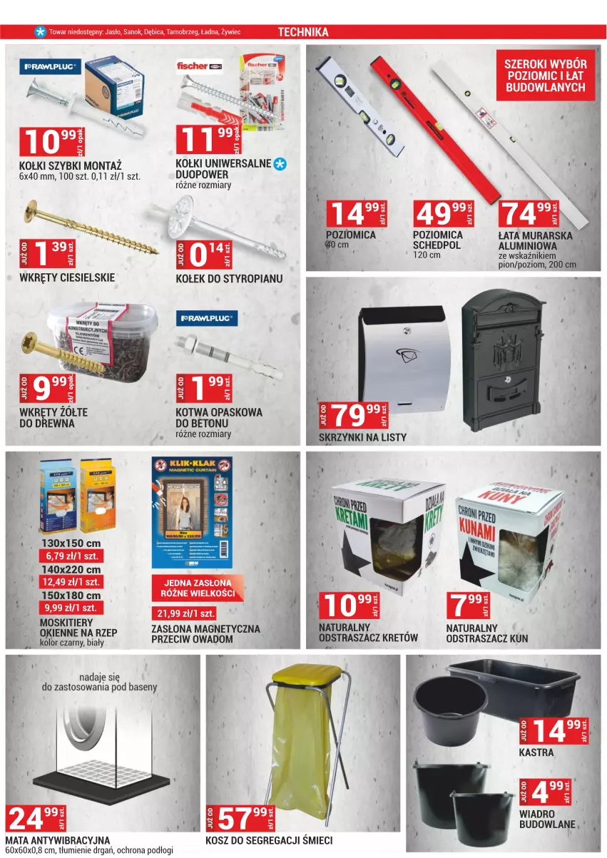 Gazetka promocyjna Merkury Market - ważna 01.06 do 30.06.2021 - strona 29 - produkty: BIC, Kołki szybki, Kosz, Kret, Poziomica, Wiadro, Zasłona