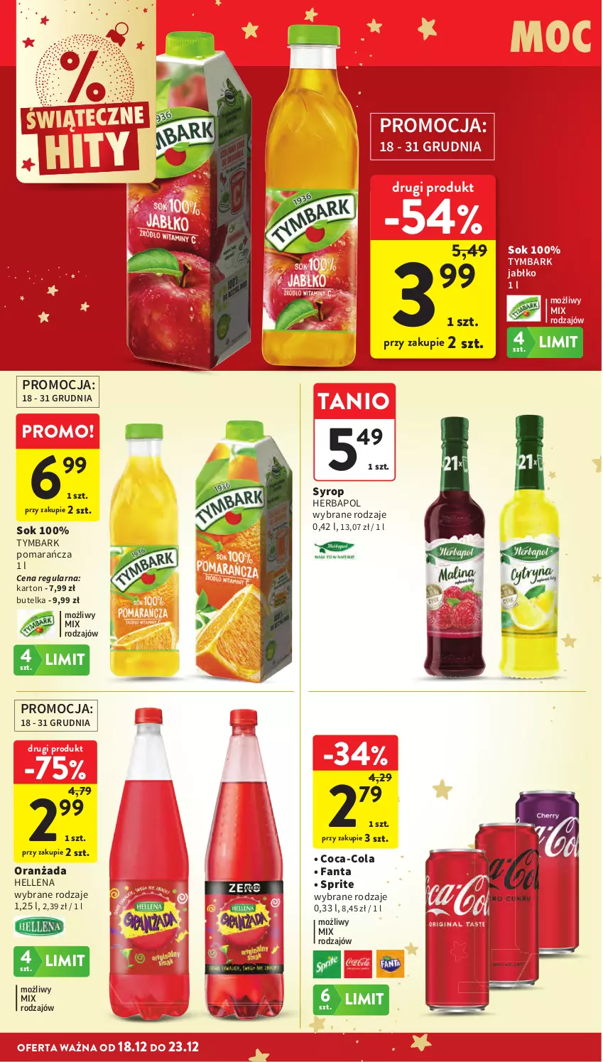 Gazetka promocyjna Intermarche - Gazetka promocyjna - ważna 18.12 do 23.12.2025 - strona 48 - produkty: Coca-Cola, Fa, Fanta, Hellena, Herbapol, Sok, Sprite, Syrop, Tymbark