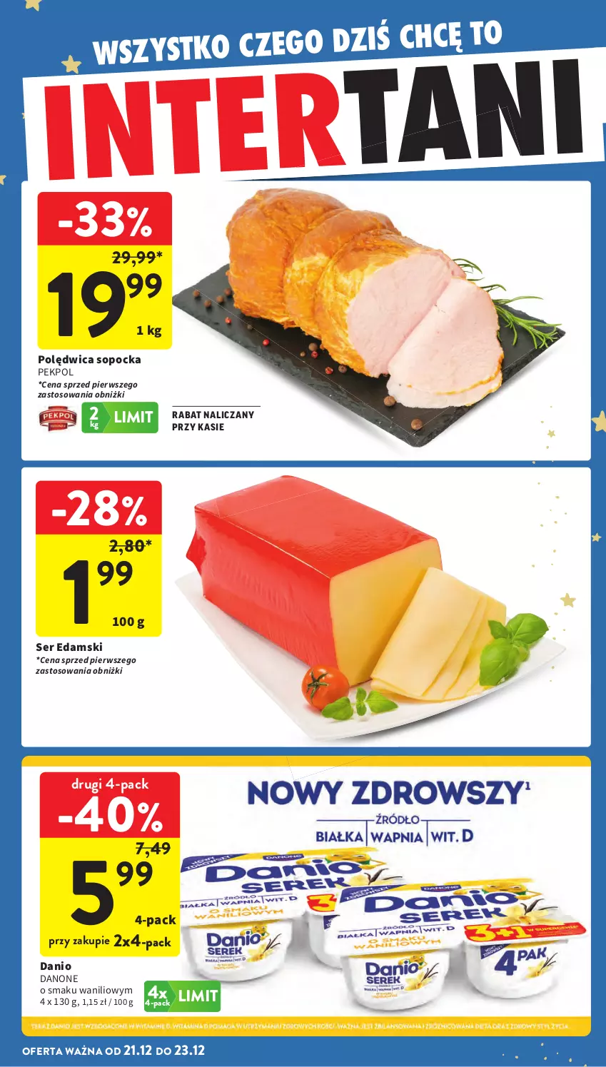 Gazetka promocyjna Intermarche - Gazetka promocyjna - ważna 18.12 do 23.12.2025 - strona 61 - produkty: Danio, Danone, Edam, Pekpol, Ser