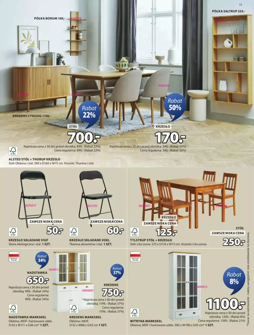 Gazetka promocyjna Jysk - ważna 23.04 do 11.05.2025 - strona 3 - produkty: Aksam, Kredens, Krzesło, Krzesło składane, Półka, Rum, Sos, Stół, Witryna