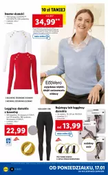 Gazetka promocyjna Lidl - GAZETKA - Gazetka - ważna od 23.01 do 23.01.2022 - strona 4 - produkty: Sweter, Top, Gin, Rajstopy, Legginsy
