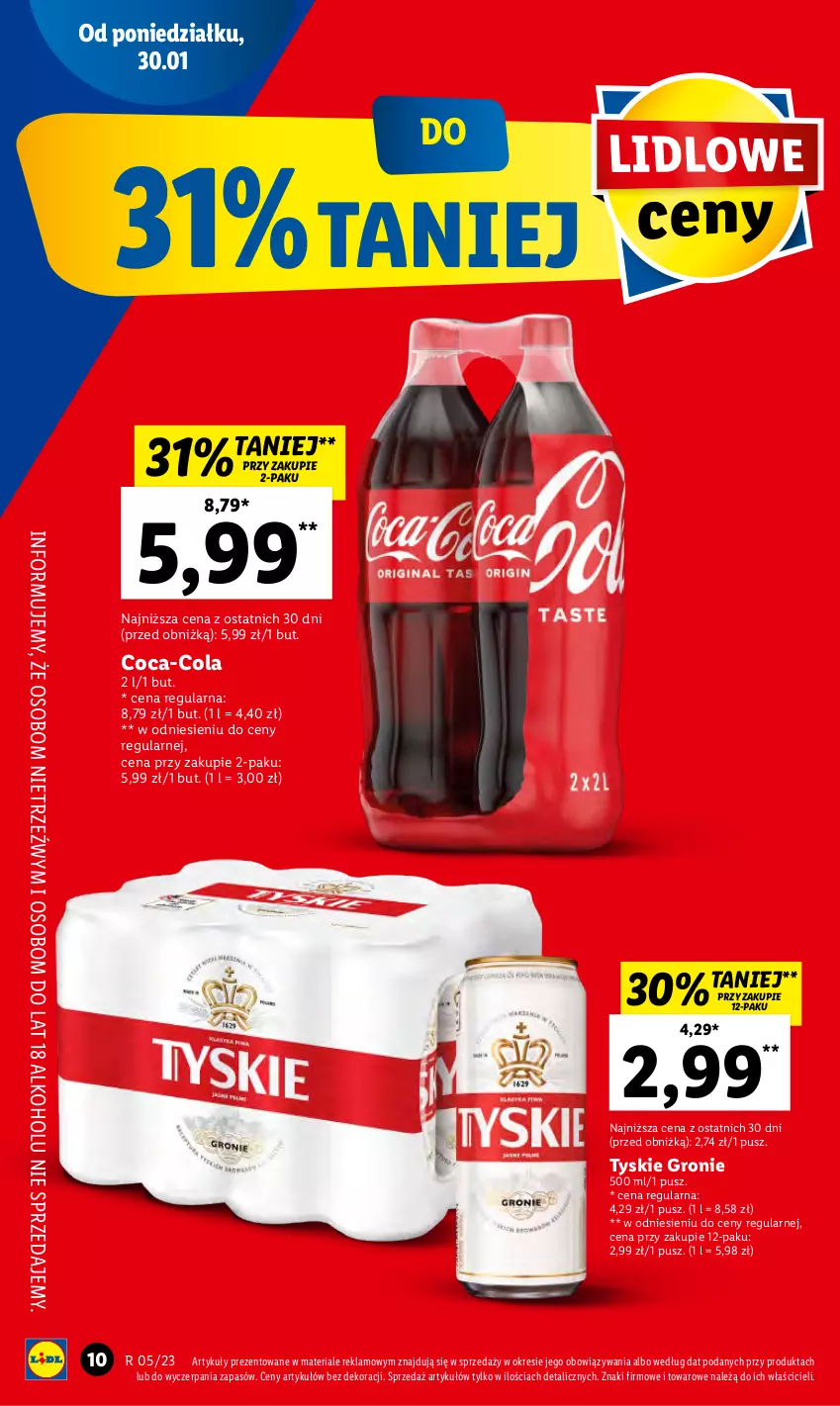 Gazetka promocyjna Lidl - GAZETKA - ważna 30.01 do 01.02.2023 - strona 12 - produkty: Coca-Cola, Tyskie