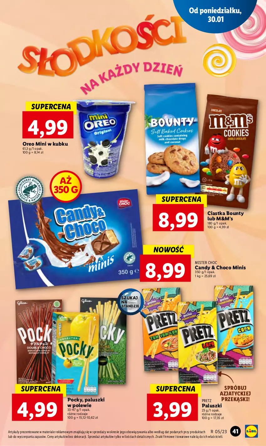 Gazetka promocyjna Lidl - GAZETKA - ważna 30.01 do 01.02.2023 - strona 47 - produkty: Bounty, Candy, Ciastka, Oreo