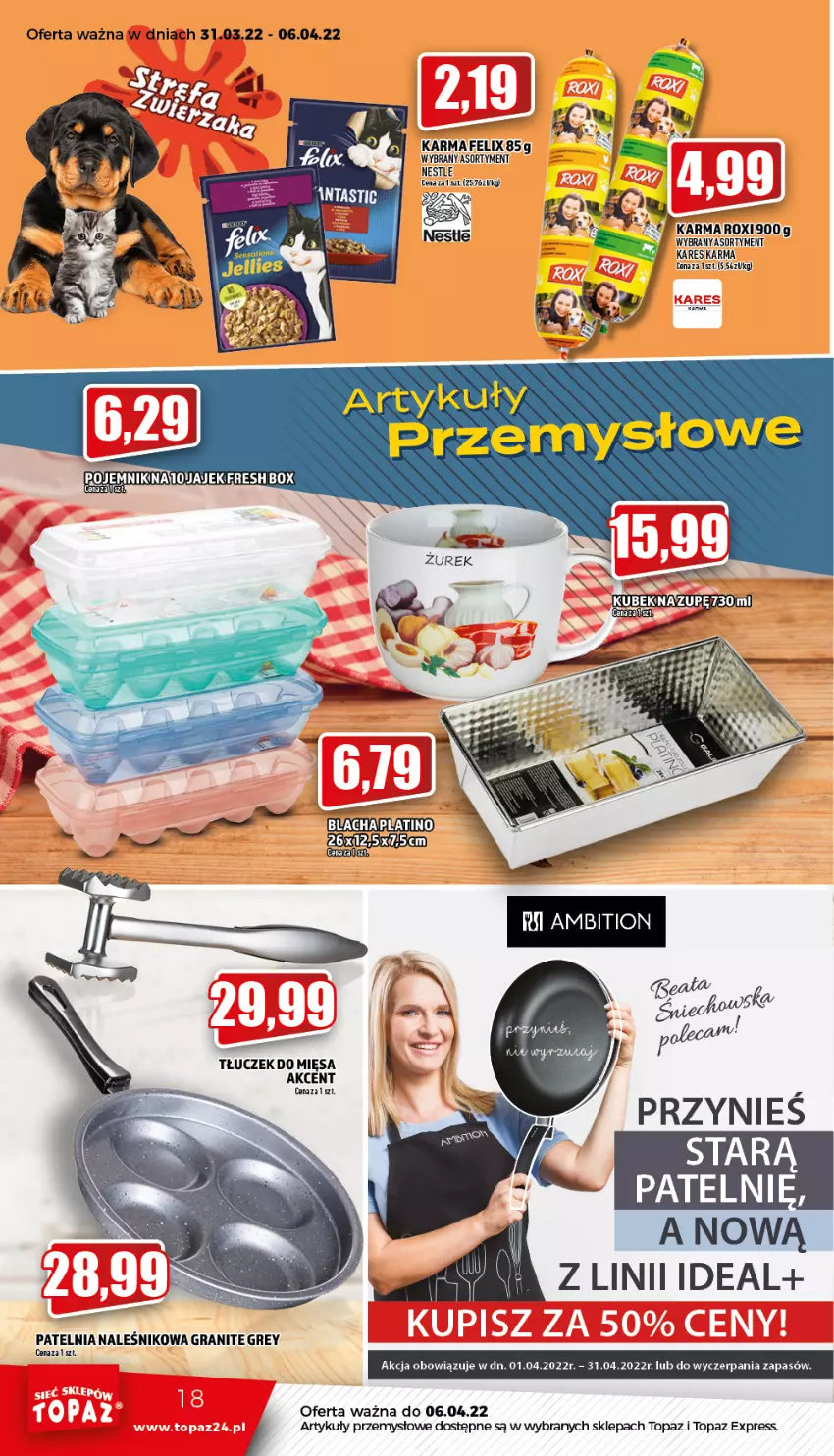 Gazetka promocyjna Topaz - Gazetka - ważna 31.03 do 06.04.2022 - strona 18 - produkty: Gra, Patelnia, Top