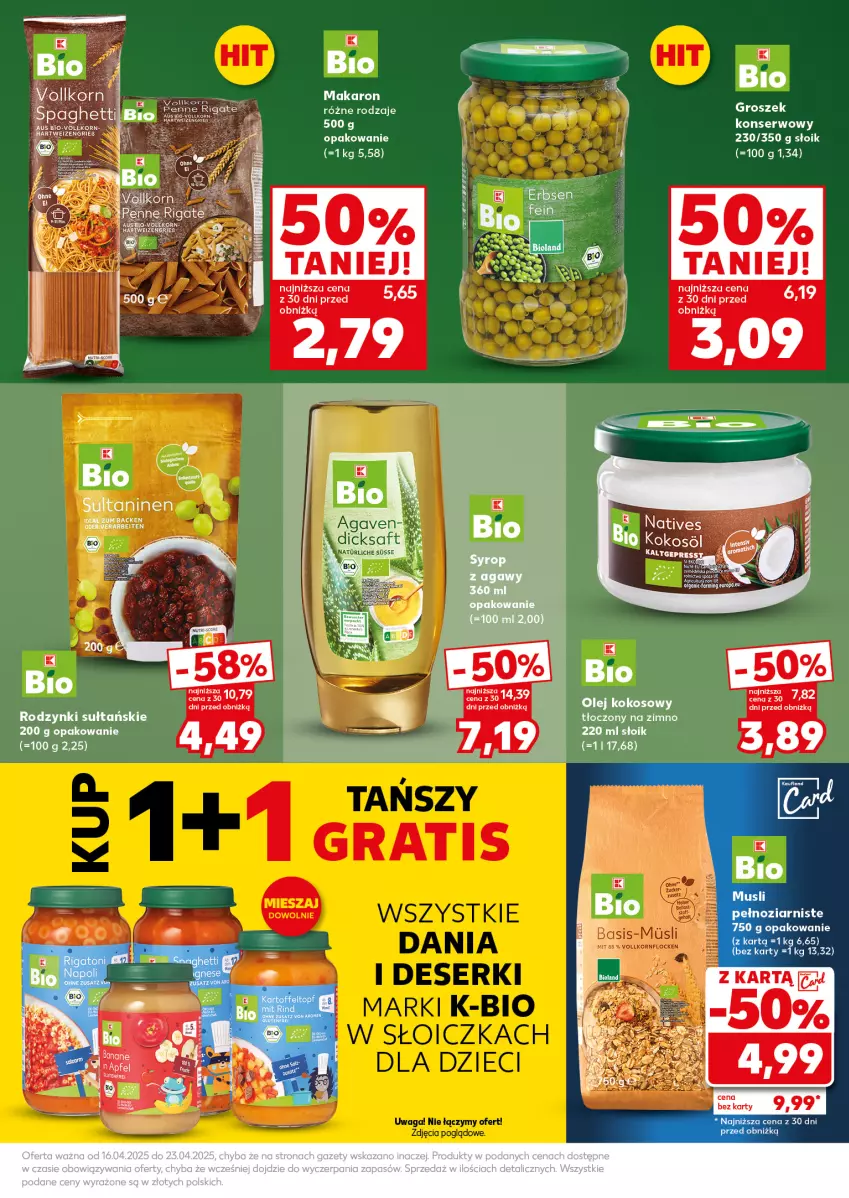 Gazetka promocyjna Kaufland - Mocny Start - ważna 22.04 do 23.04.2025 - strona 21 - produkty: Groszek, Kokos, Makaron, Olej, Olej kokosowy, Ser, Spaghetti