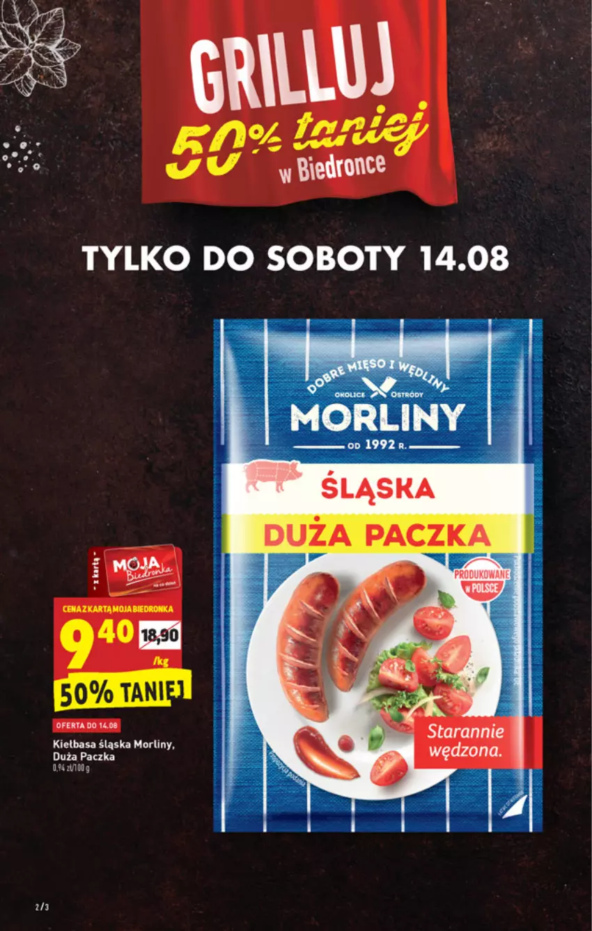 Gazetka promocyjna Biedronka - W tym tygodniu - ważna 12.08 do 18.08.2021 - strona 2 - produkty: Kiełbasa, Kiełbasa śląska, Morliny