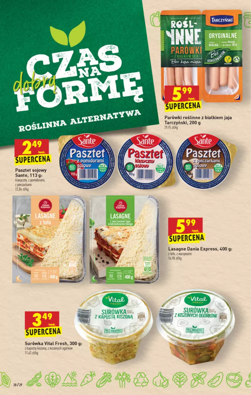 Gazetka promocyjna Biedronka - W tym tygodniu - ważna 12.08 do 18.08.2021 - strona 28 - produkty: Jaja, Lasagne, Parówki, Pasztet, Sante, Surówka, Tarczyński