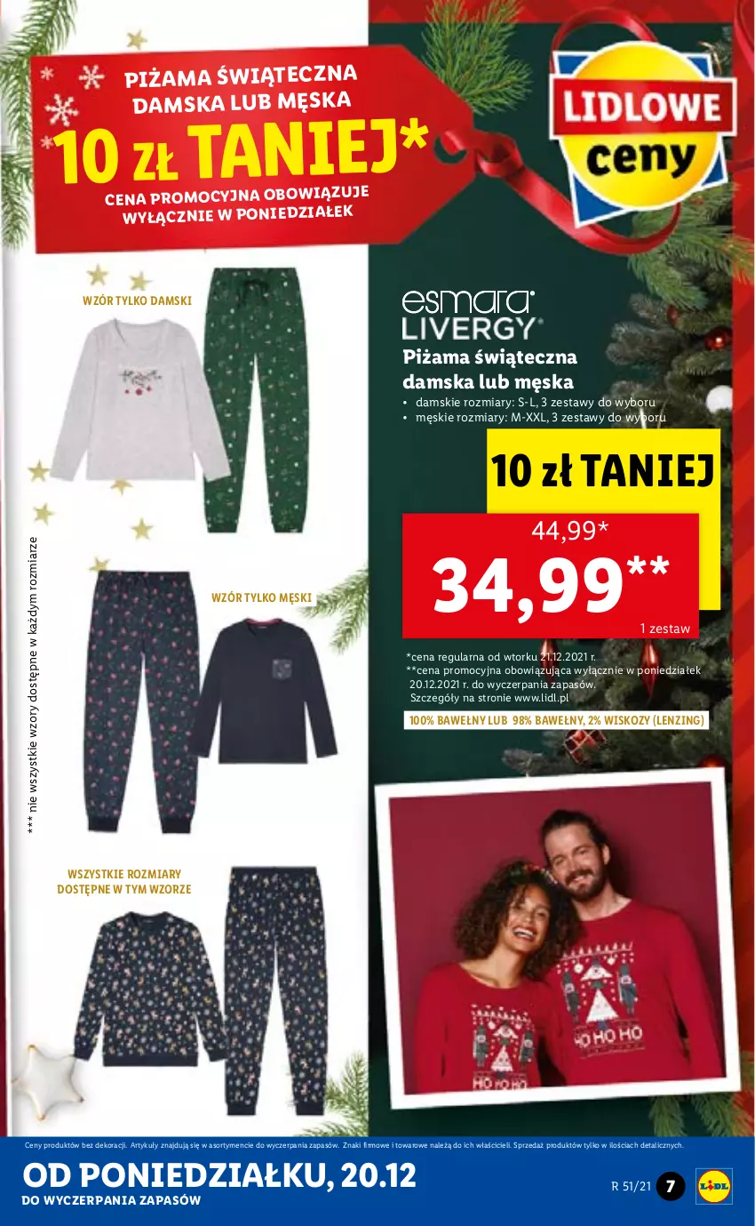 Gazetka promocyjna Lidl - GAZETKA - ważna 20.12 do 24.12.2021 - strona 7 - produkty: Piżama