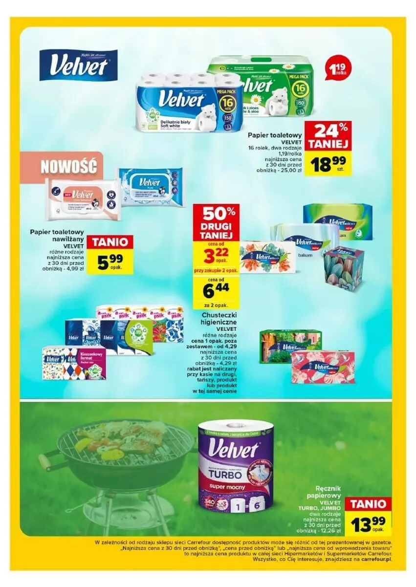 Gazetka promocyjna Carrefour - ważna 15.04 do 20.04.2024 - strona 5 - produkty: Papier, Papier toaletowy, Velvet