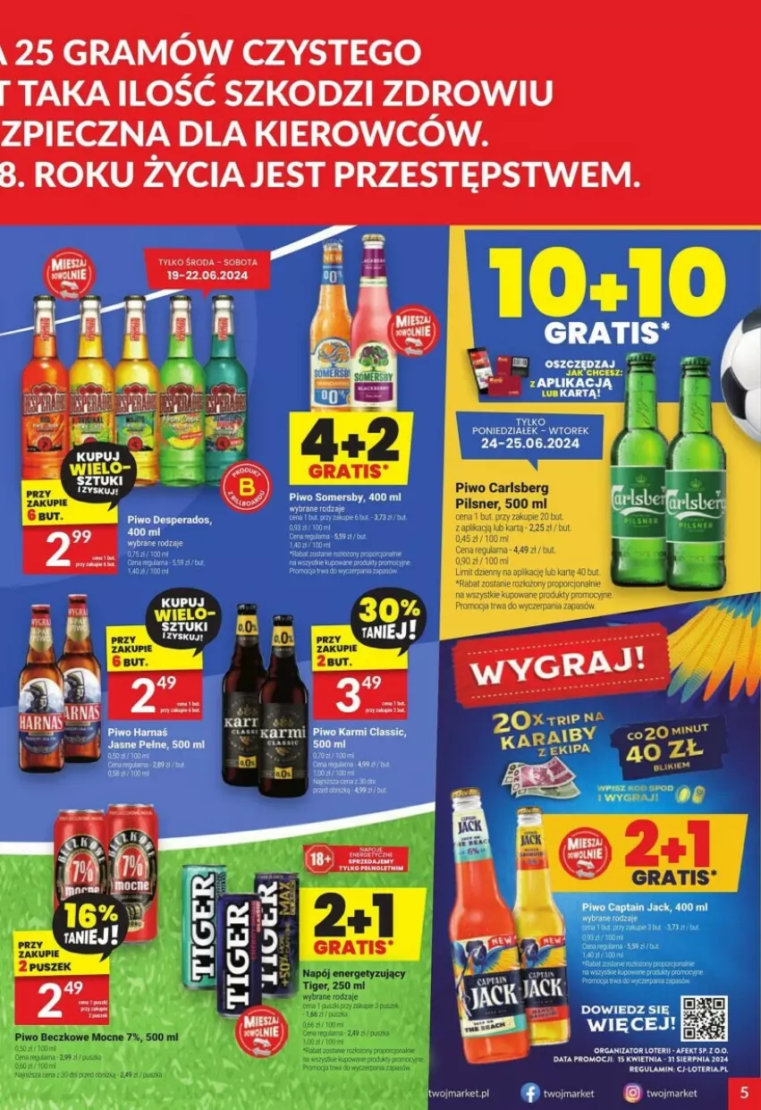 Gazetka promocyjna Twoj Market - ważna 19.06 do 25.06.2024 - strona 40 - produkty: Carlsberg, Gra, Piec, Piwo