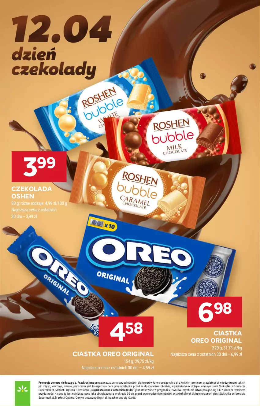 Gazetka promocyjna Stokrotka - Supermarket - ważna 09.04 do 15.04.2026 - strona 17 - produkty: Ciastka, Czekolada, Gin, Mięso, Optima, Oreo, Owoce, Warzywa