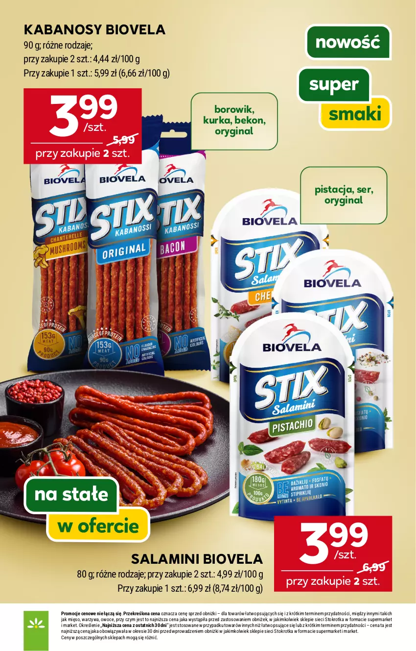 Gazetka promocyjna Stokrotka - Supermarket - ważna 09.04 do 15.04.2026 - strona 20 - produkty: Beko, Gin, Kabanos, Mięso, Owoce, Salami, Ser, Warzywa