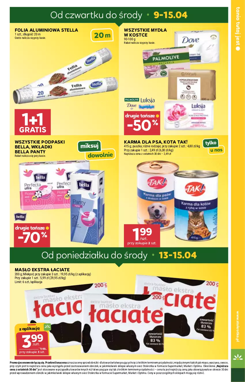 Gazetka promocyjna Stokrotka - Supermarket - ważna 09.04 do 15.04.2026 - strona 7 - produkty: Bell, Bella, Folia aluminiowa, Gra, Masło, Mięso, Optima, Owoce, Podpaski, Warzywa, Wkładki