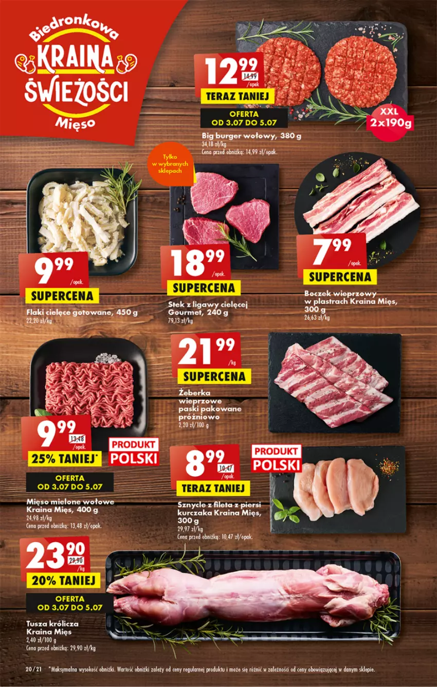 Gazetka promocyjna Biedronka - Od poniedzialku - ważna 10.07 do 15.07.2023 - strona 20 - produkty: Burger, Kurczak, Mięso, Mięso mielone, Orka, Sok, Stek, Tera, Tusz