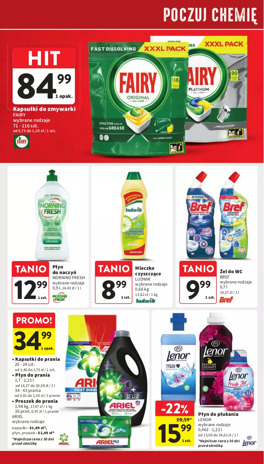 Gazetka promocyjna Intermarche - ważna 16.05 do 22.05.2024 - strona 34 - produkty: Ariel, Bref, Fa, Fairy, Kapsułki do prania, Lenor, Ludwik, Mleczko, Płyn do płukania, Płyn do prania, Proszek do prania, Zmywarki