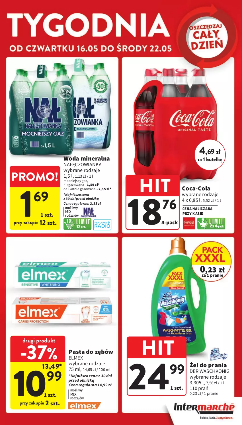 Gazetka promocyjna Intermarche - ważna 16.05 do 22.05.2024 - strona 5 - produkty: Coca-Cola, Elmex, Nałęczowianka, Pasta do zębów, Woda, Woda mineralna