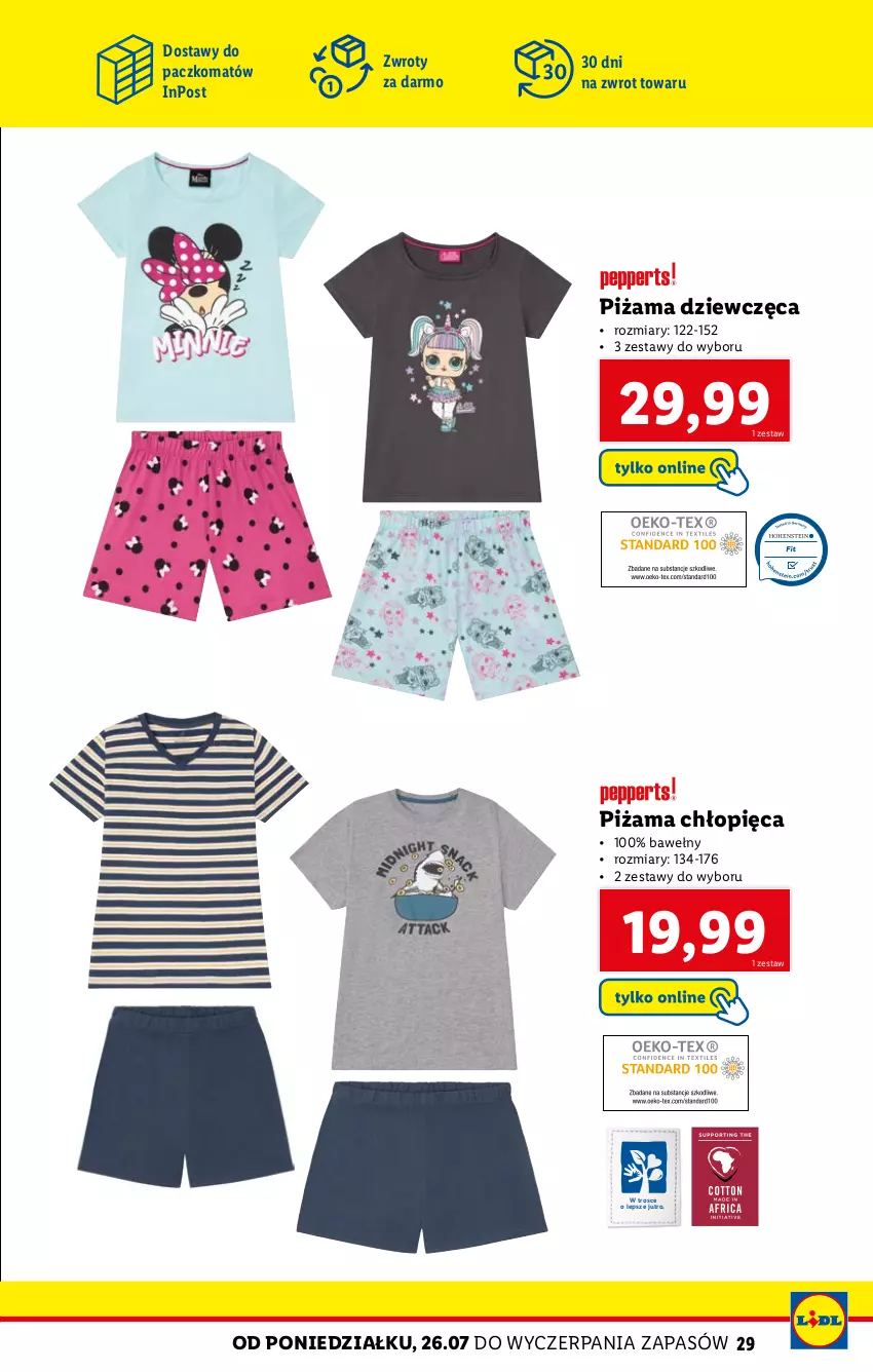 Gazetka promocyjna Lidl - KATALOG SKLEPU ONLINE - ważna 26.07 do 31.08.2021 - strona 29 - produkty: Piżama