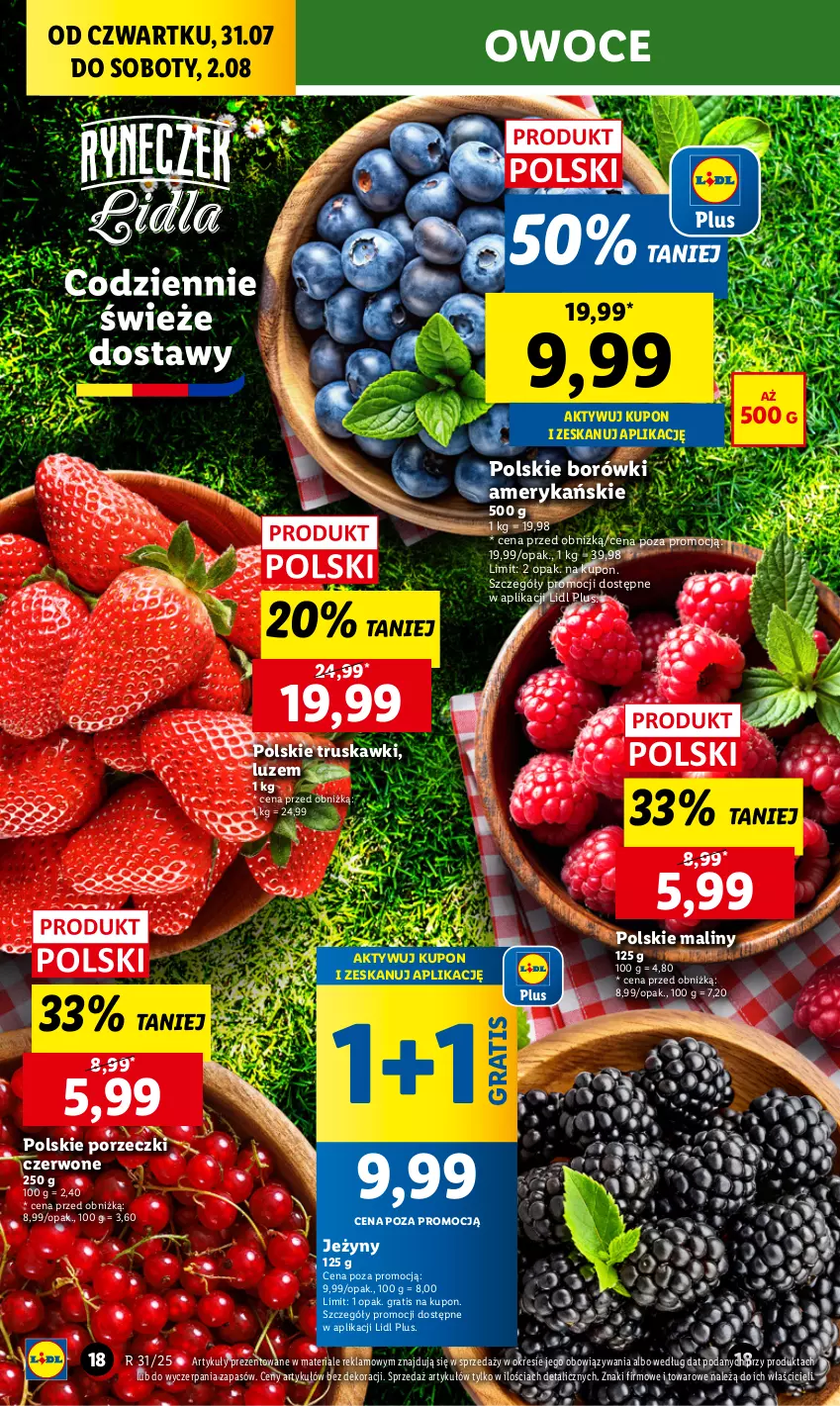 Gazetka promocyjna Lidl - GAZETKA - ważna 31.07 do 02.08.2025 - strona 22 - produkty: Gra, Jeżyny, Maliny, Owoce, Por, Porzeczki czerwone, Truskawki
