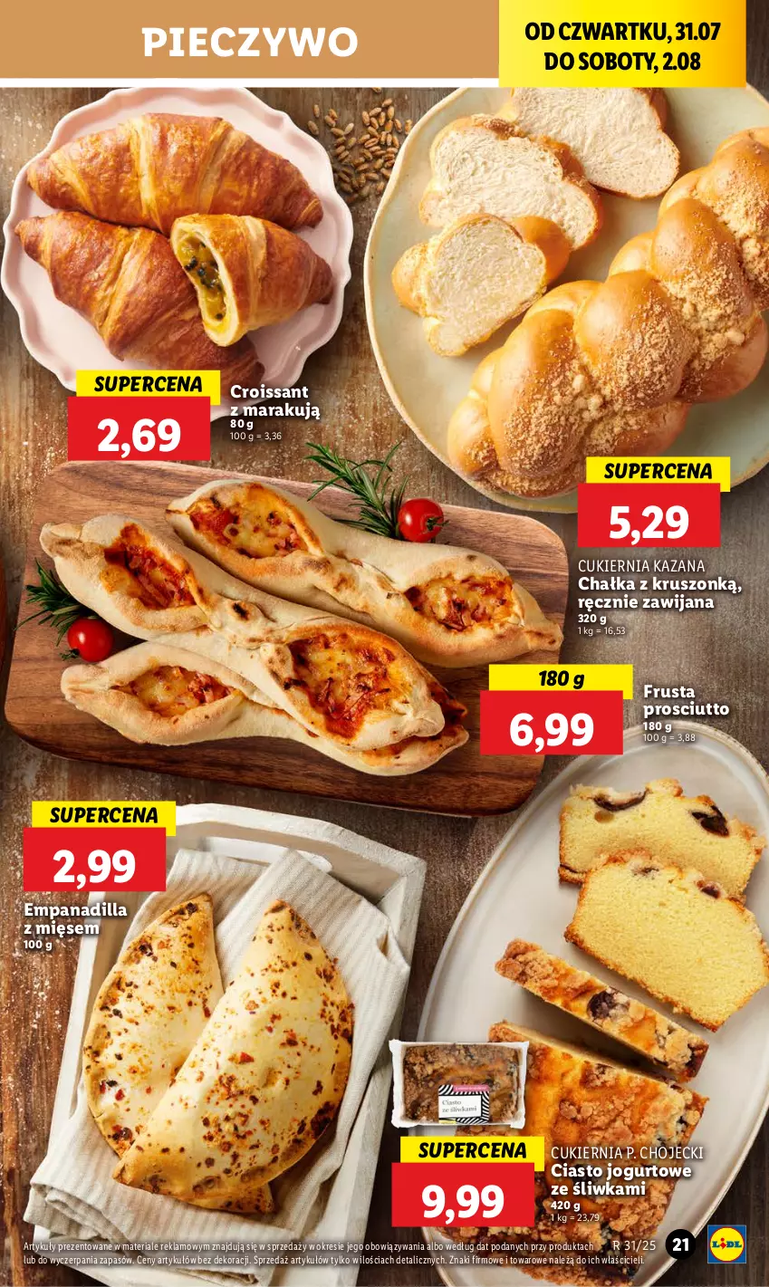 Gazetka promocyjna Lidl - GAZETKA - ważna 31.07 do 02.08.2025 - strona 25 - produkty: Ciasto jogurtowe, Croissant, Cukier, Jogurt, Piec, Pieczywo, Prosciutto, Rust