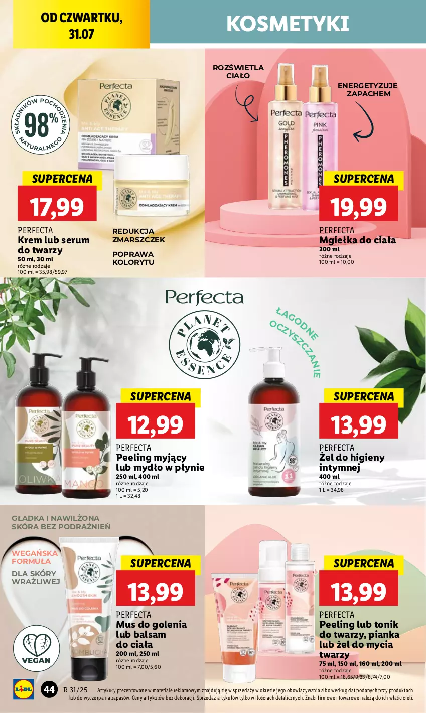 Gazetka promocyjna Lidl - GAZETKA - ważna 31.07 do 02.08.2025 - strona 58 - produkty: Balsam do ciała, Mars, Mus, Mydło, Mydło w płynie, Peeling, Perfecta, Rum, Ser, Serum, Serum do twarzy, Tonik, Tonik do twarzy