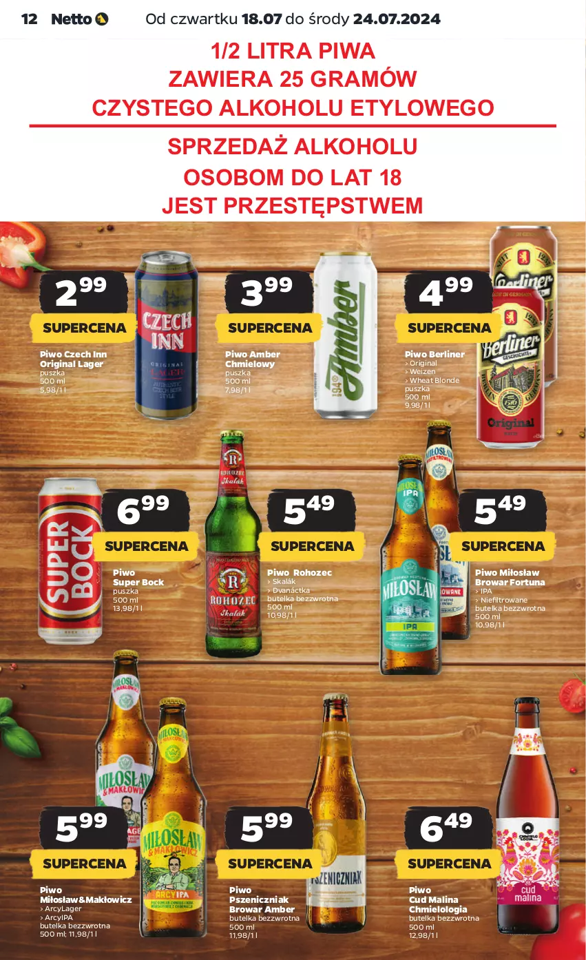 Gazetka promocyjna Netto - Od Czwartku - ważna 18.07 do 24.07.2024 - strona 12 - produkty: Fortuna, Gin, Gra, Grill, Piwa, Piwo