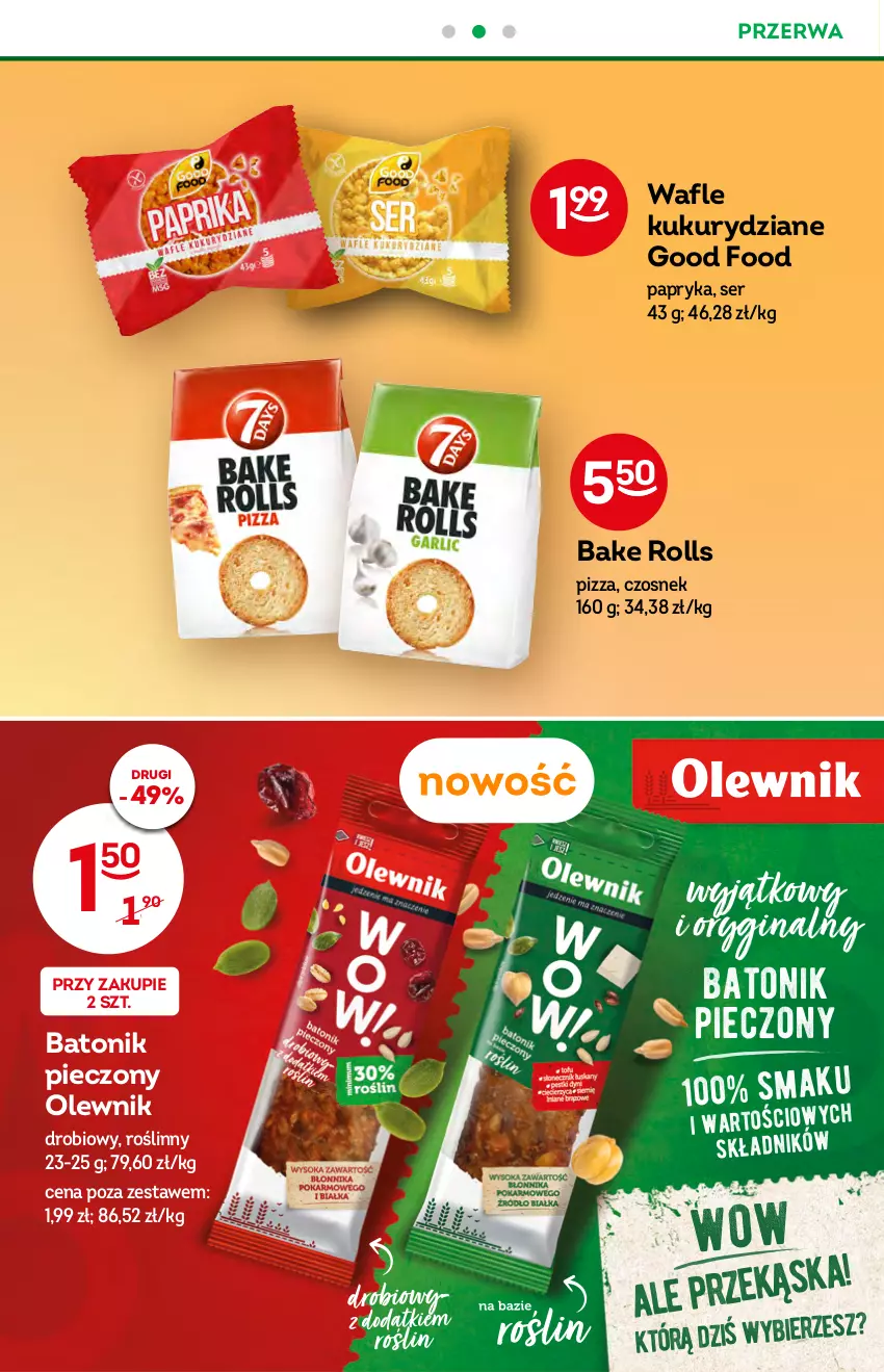 Gazetka promocyjna Żabka - ważna 27.07 do 02.08.2022 - strona 34 - produkty: Bake Rolls, Baton, Czosnek, Gin, Olewnik, Papryka, Piec, Pizza, Ser, Tonik, Wafle