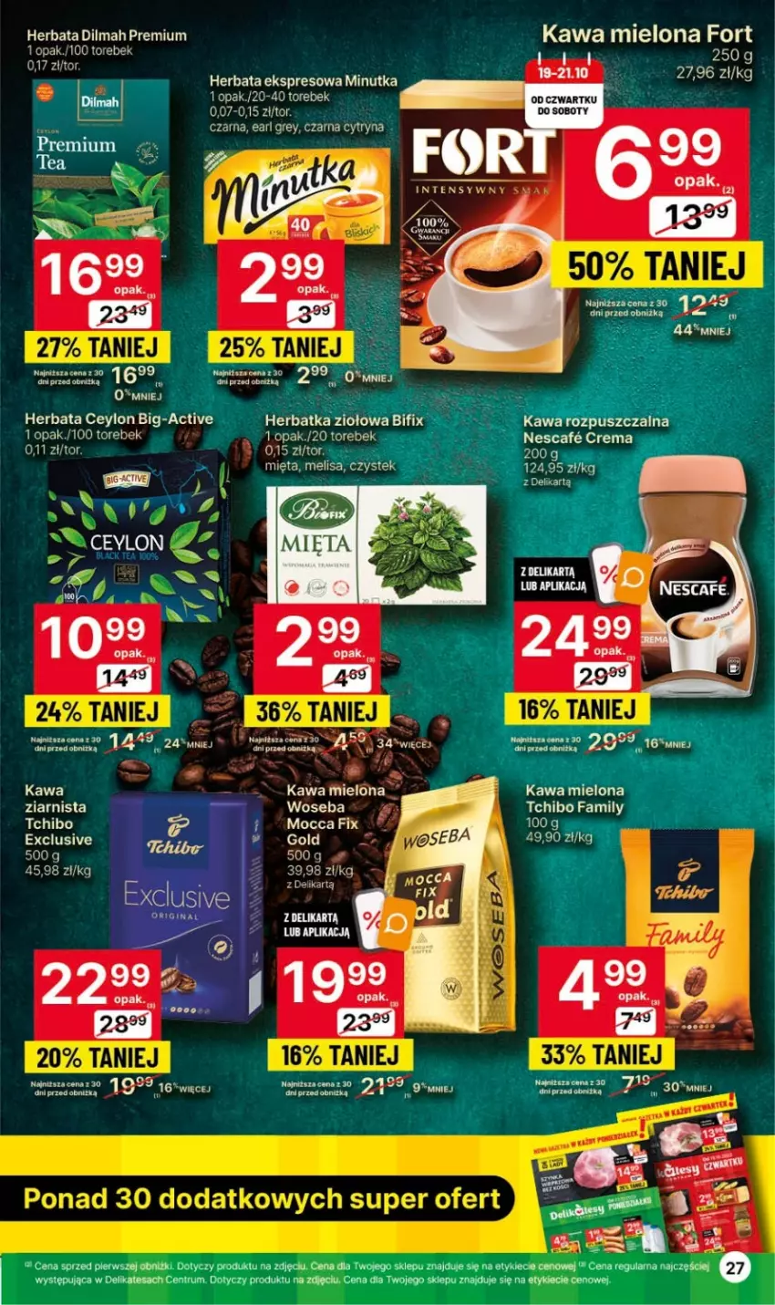 Gazetka promocyjna Delikatesy Centrum - Gazetka DC41czw-sr - ważna 19.10 do 25.10.2023 - strona 27 - produkty: Earl Grey, Herbata, Kawa, Kawa mielona, Lack, Rum, Woseba