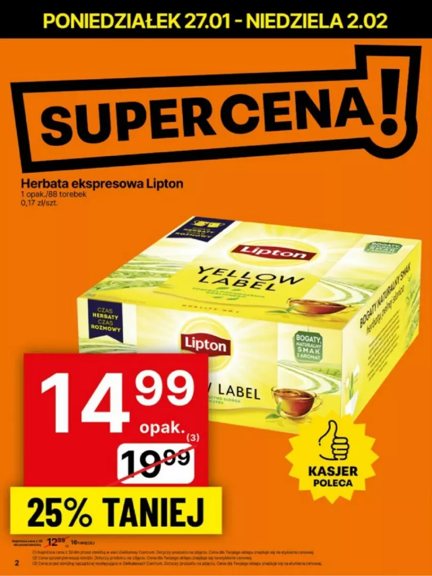 Gazetka promocyjna Delikatesy Centrum - ważna 27.01 do 02.02.2025 - strona 12 - produkty: Herbata, Lipton