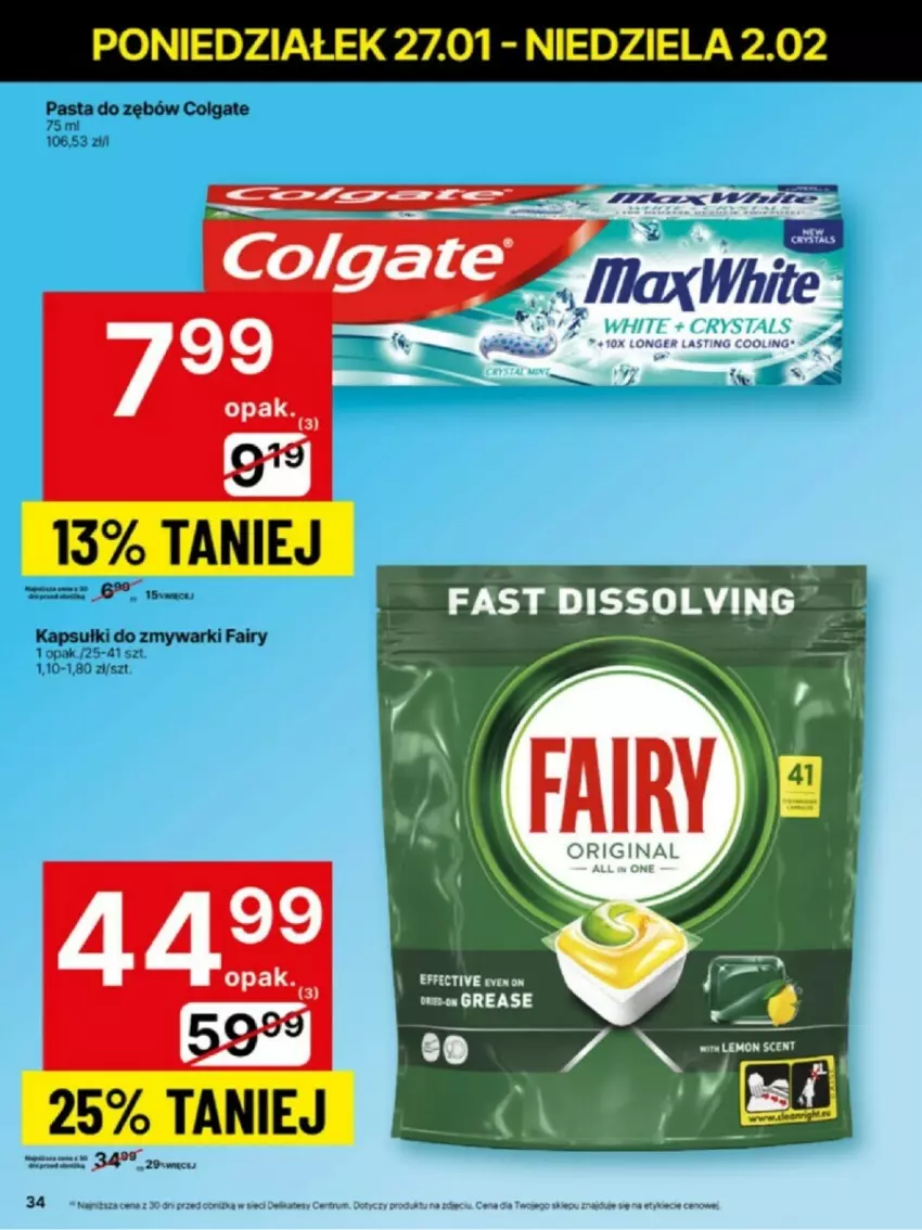 Gazetka promocyjna Delikatesy Centrum - ważna 27.01 do 02.02.2025 - strona 28 - produkty: Colgate, Fa, Fairy, LG, Zmywarki