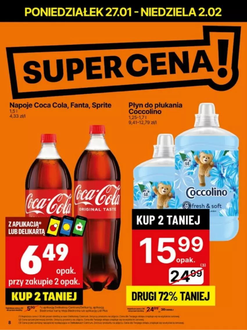 Gazetka promocyjna Delikatesy Centrum - ważna 27.01 do 02.02.2025 - strona 39 - produkty: Fa, Fanta, Gin, Płyn do płukania, Sprite