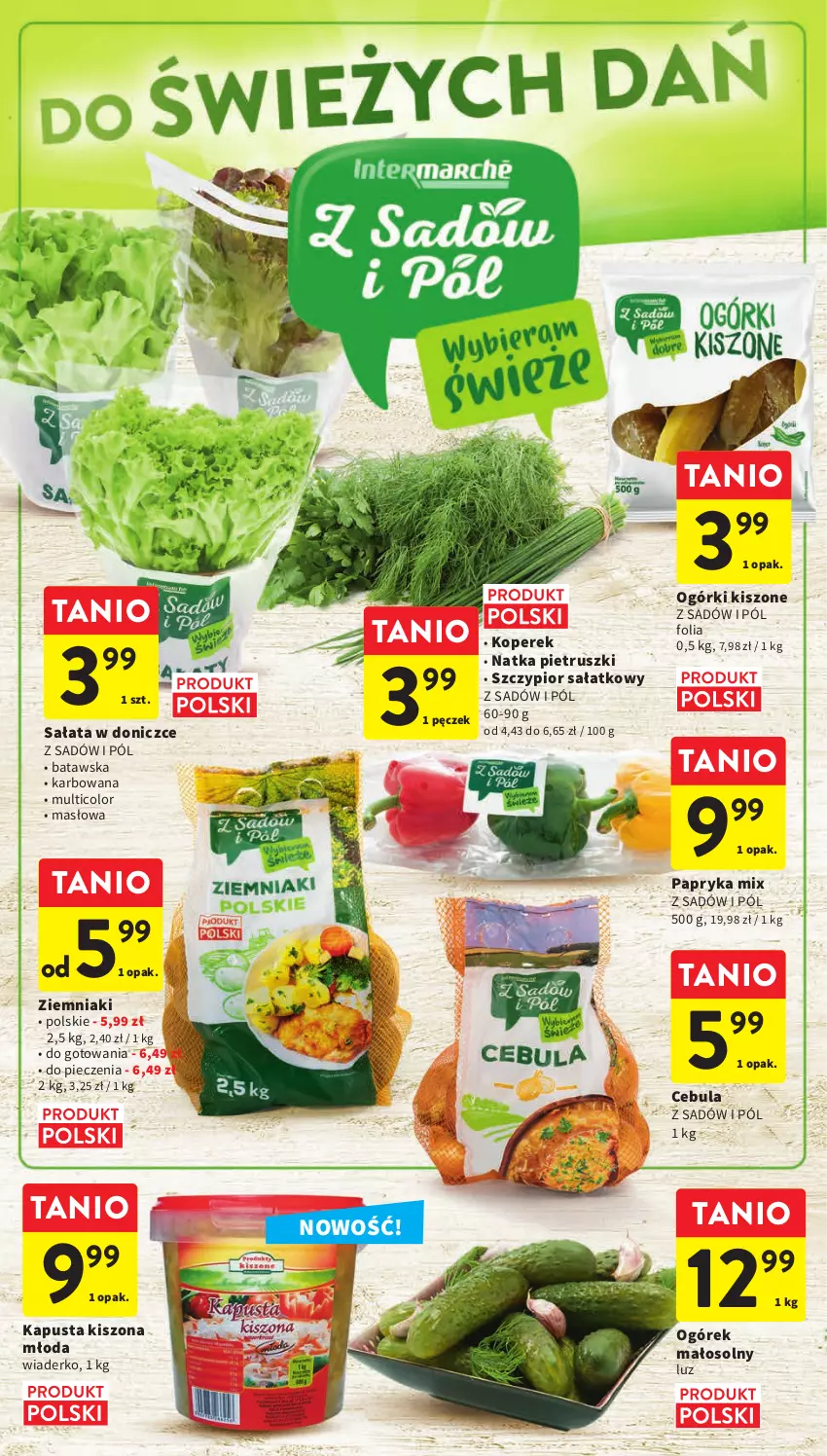 Gazetka promocyjna Intermarche - Gazetka Intermarche - ważna 06.07 do 12.07.2023 - strona 10 - produkty: Cebula, Masło, Natka pietruszki, Ogórek, Papryka, Piec, Sałat, Ziemniaki