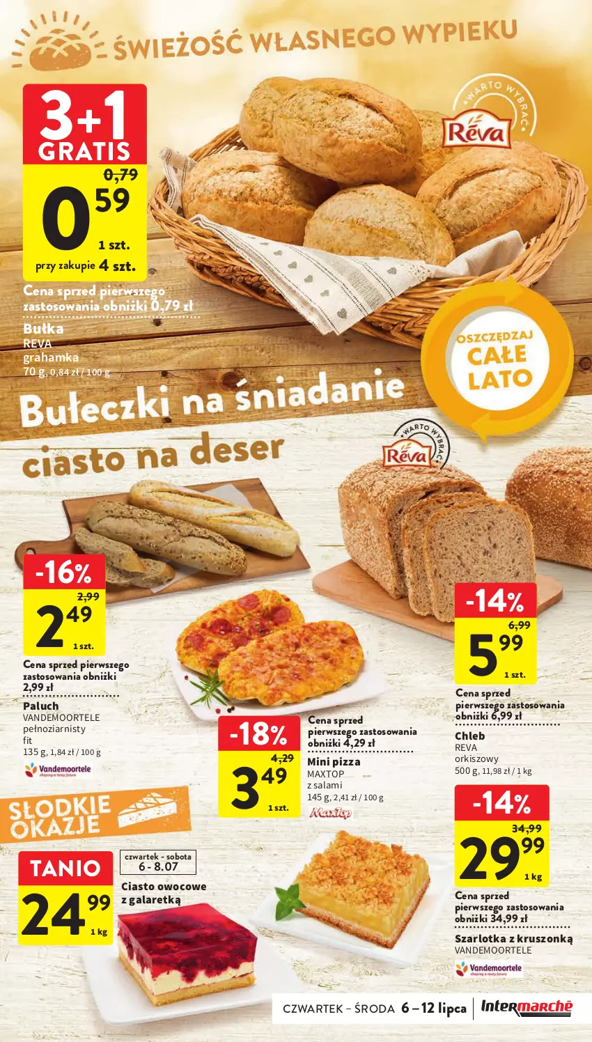 Gazetka promocyjna Intermarche - Gazetka Intermarche - ważna 06.07 do 12.07.2023 - strona 17 - produkty: Bułka, Chleb, Gala, Gra, Pizza, Salami, Szarlotka, Top