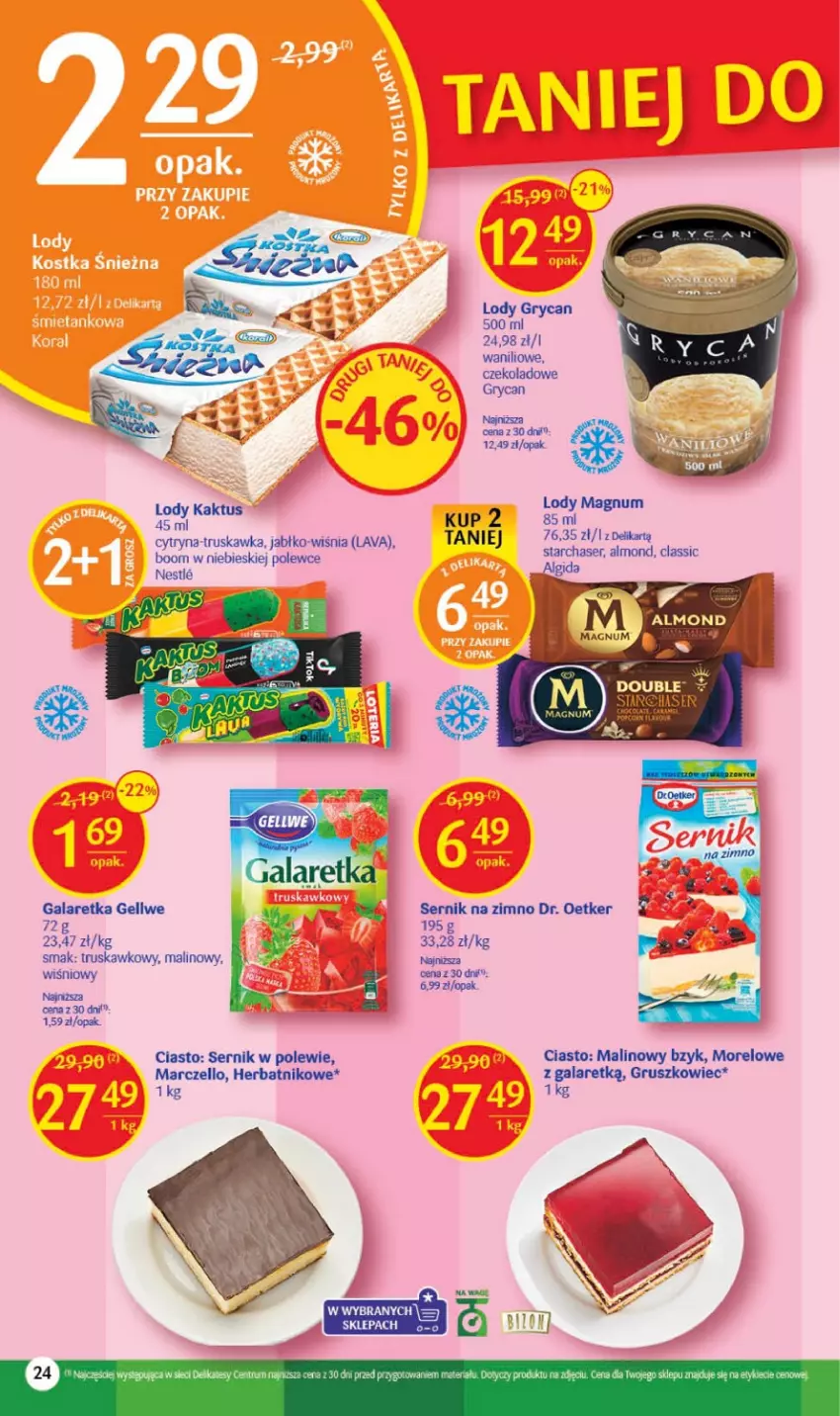 Gazetka promocyjna Delikatesy Centrum - Gazetka DC17 - ważna 04.05 do 10.05.2023 - strona 24 - produkty: Dr. Oetker, Gala, Galaretka, Gry, Kaktus, Lody, Ser