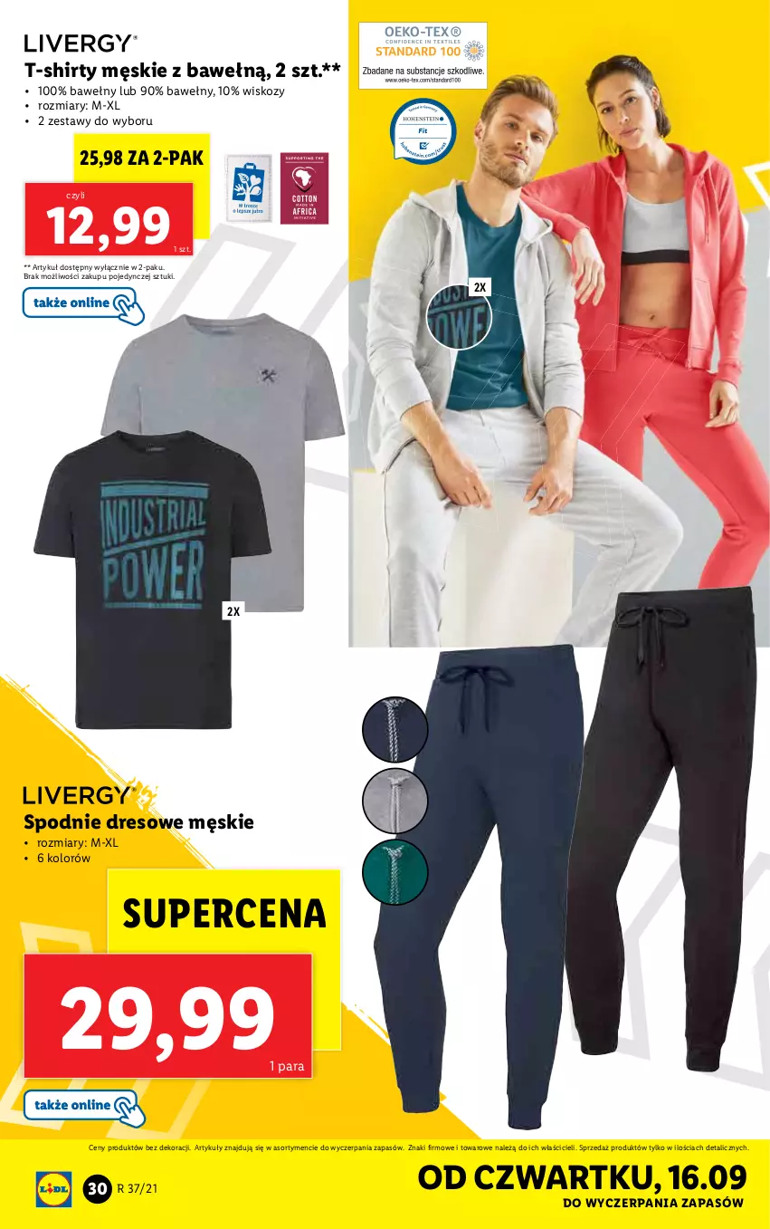 Gazetka promocyjna Lidl - GAZETKA - ważna 13.09 do 19.09.2021 - strona 30 - produkty: Dres, Spodnie, Spodnie dresowe, T-shirt