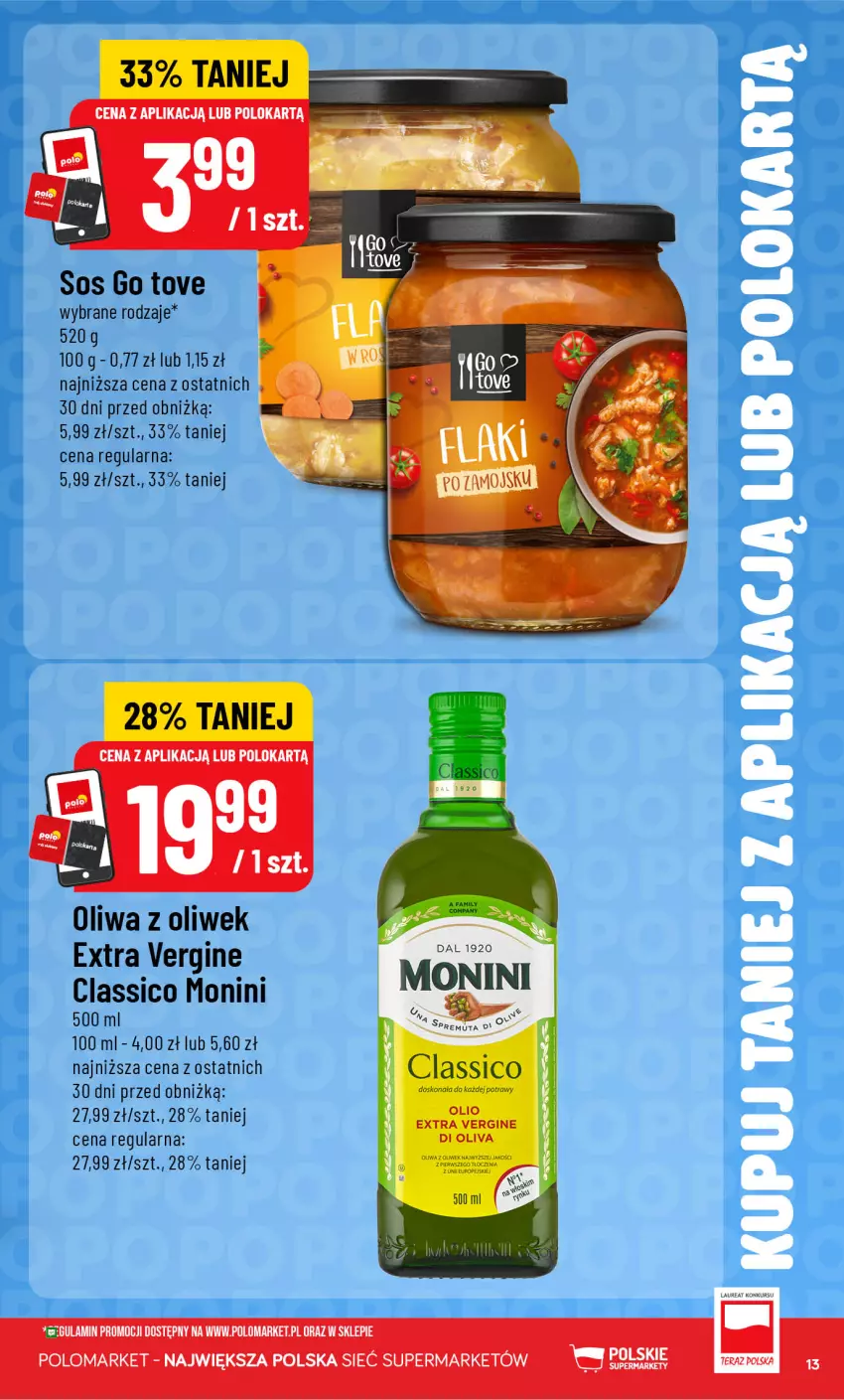 Gazetka promocyjna PoloMarket - Kupuj taniej od 12.08 - ważna 12.08 do 18.08.2026 - strona 13 - produkty: Gin, Monini, Oliwa, Oliwa z oliwek, Tera