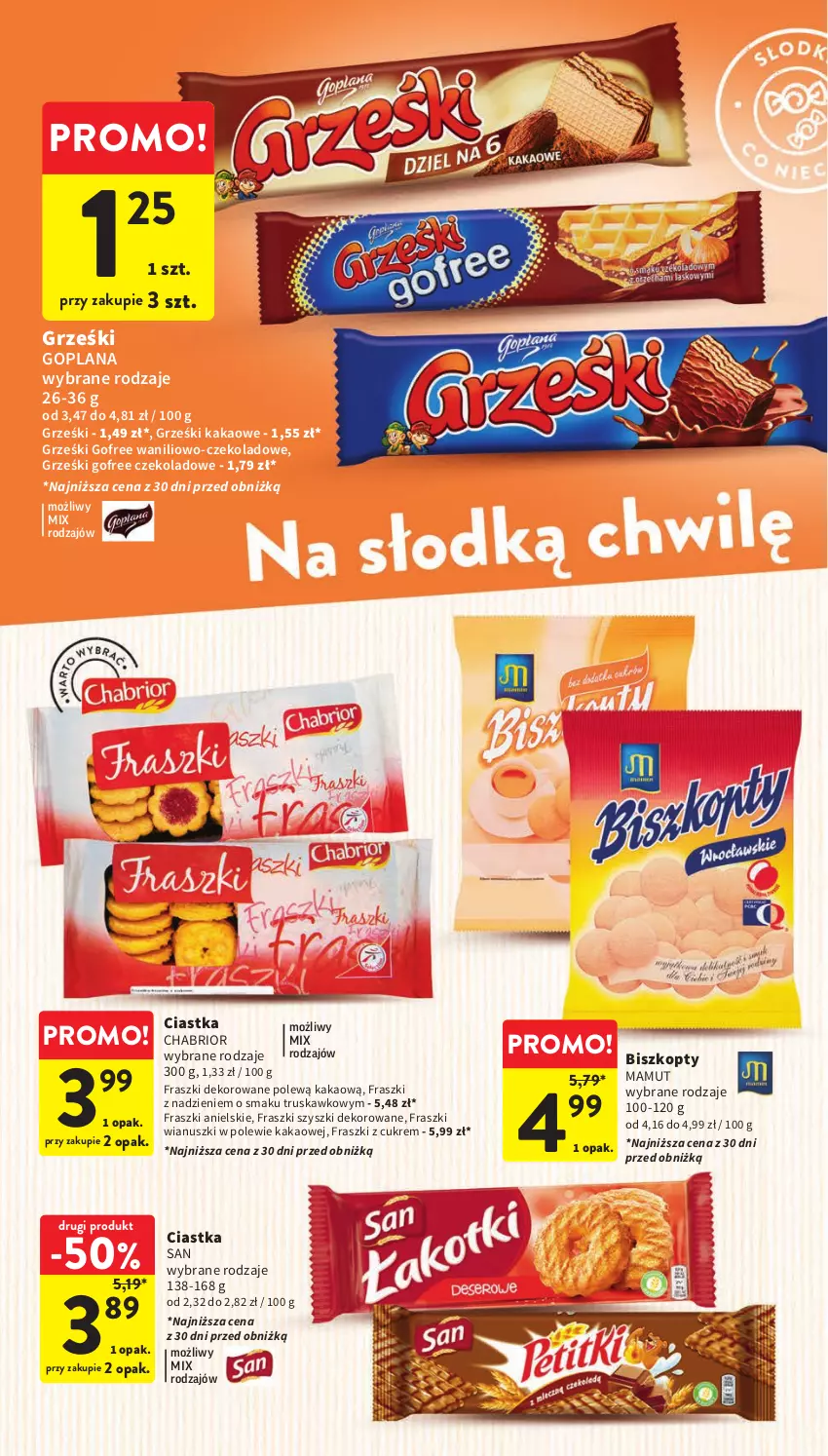 Gazetka promocyjna Intermarche - Gazetka Intermarche - ważna 11.01 do 17.01.2024 - strona 28 - produkty: Biszkopty, Chabrior, Ciastka, Goplana, Grześki, Kakao, LANA