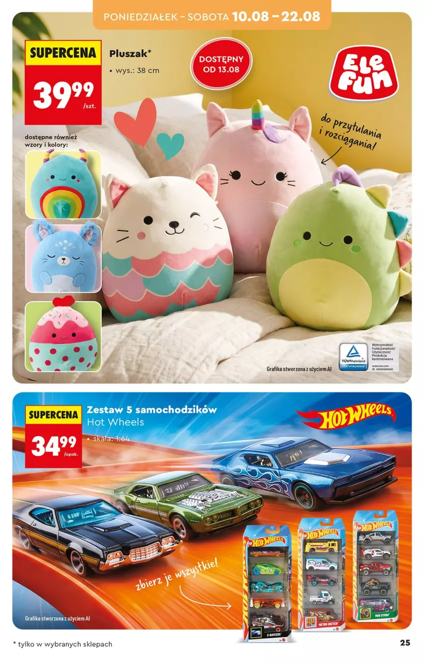 Gazetka promocyjna Biedronka - Okazje Tygodnia - ważna 10.08 do 22.08.2026 - strona 25 - produkty: Chodzik, Gra, Grafika, Hot Wheels, Pluszak