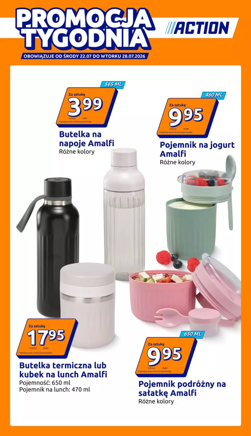 Gazetka promocyjna Action - Gazetka tydzień 30 2026 - ważna 22.07 do 28.07.2026 - strona 1 - produkty: Jogurt, Kubek, Napoje, Pojemnik, Sałat