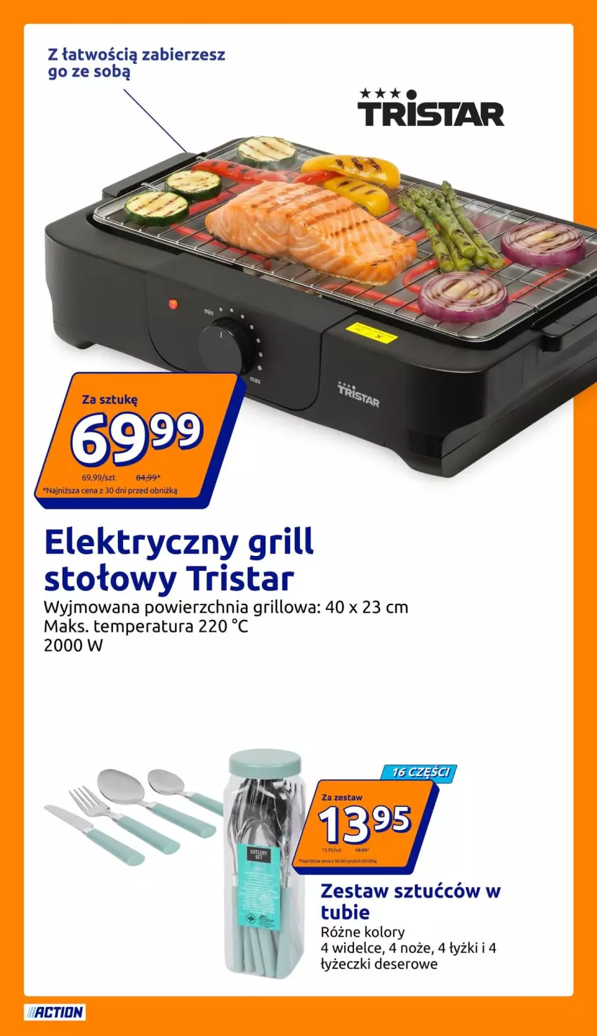 Gazetka promocyjna Action - Gazetka tydzień 30 2026 - ważna 22.07 do 28.07.2026 - strona 15 - produkty: Deser, Grill, Noż, Ser, Zestaw sztućców