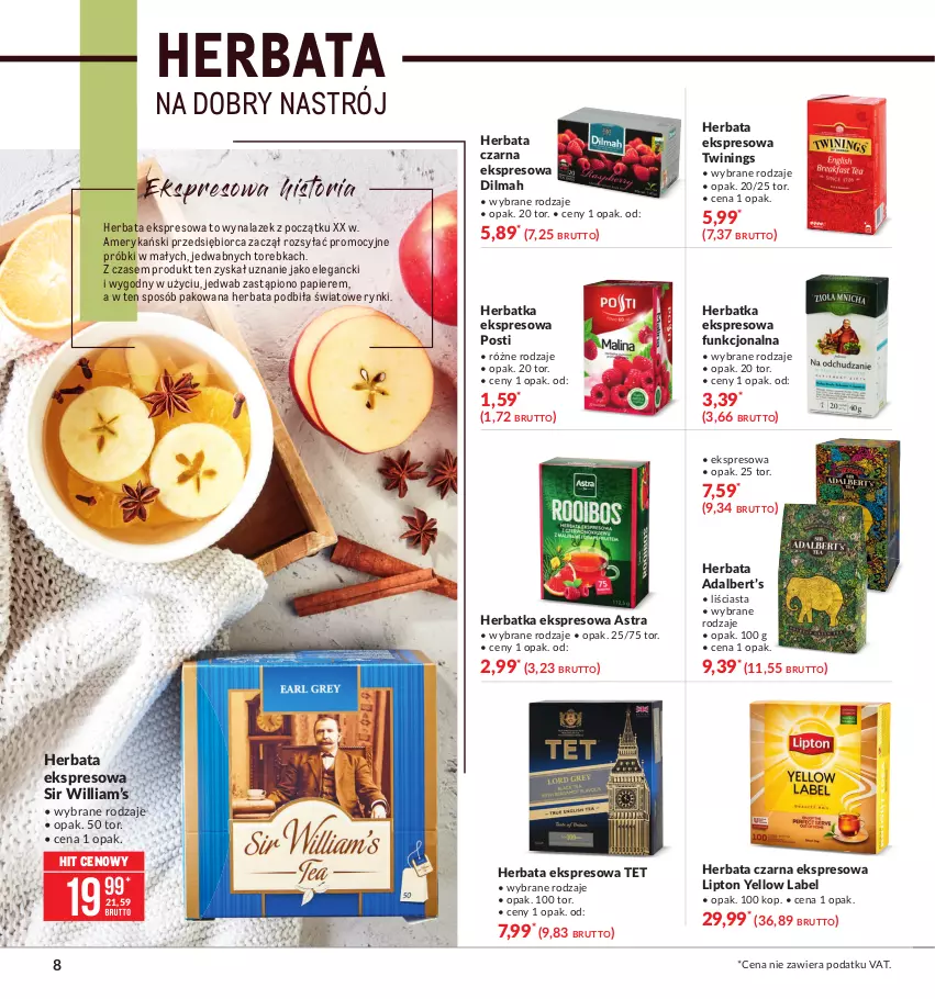 Gazetka promocyjna Makro - [Oferta promocyjna] Zimowa Moc Smaków - ważna 26.01 do 08.02.2021 - strona 8 - produkty: Dilmah, Herbata, Herbata czarna, Lipton, Papier, Torebka